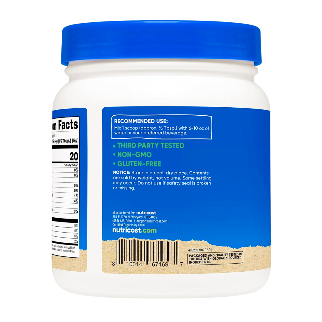 Nutricost Organic Beet Root Unflavored Powder Supplement 16.2 oz / 454g