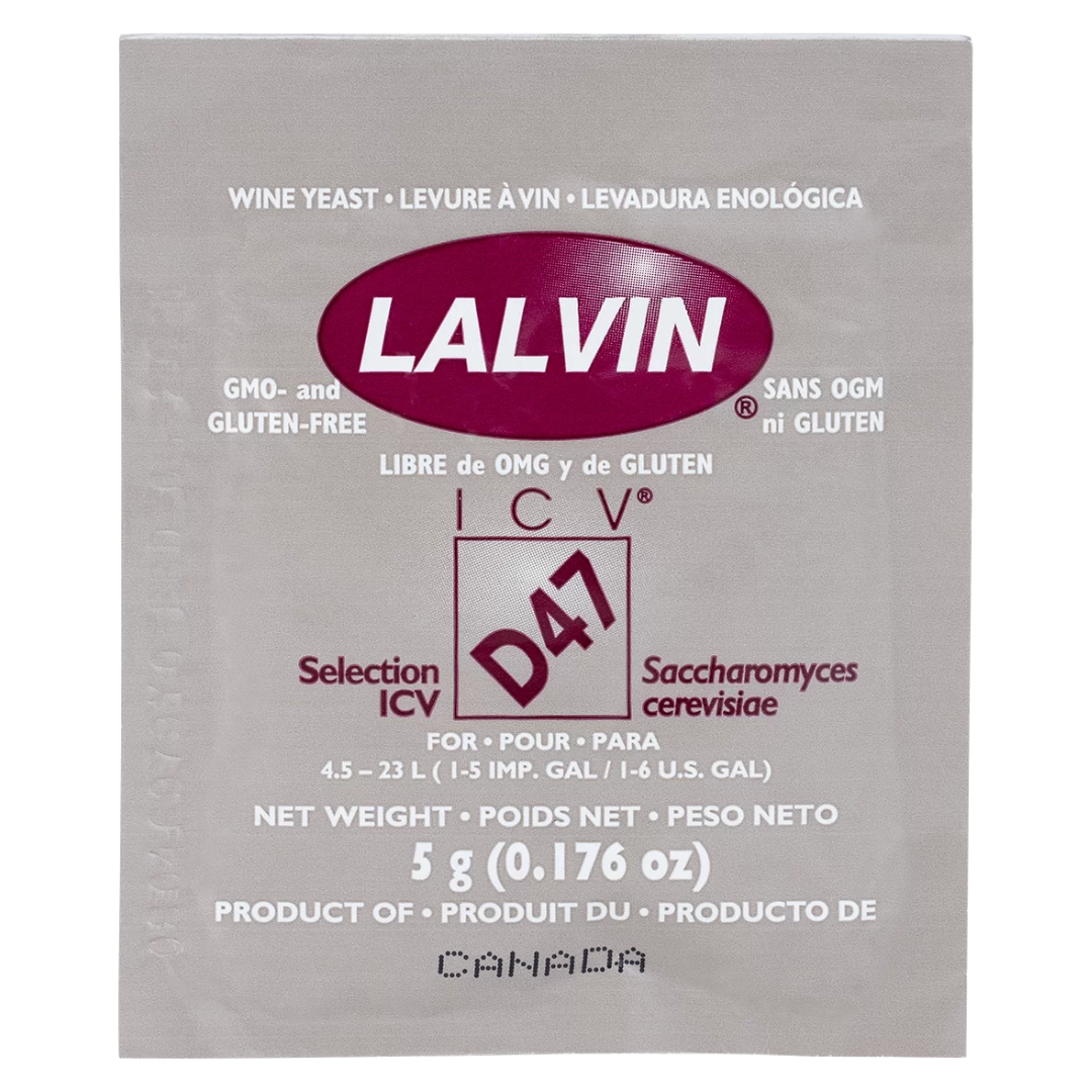 Lalvin ICV D47 Wine Yeast, 5g/0.176 oz, 1 pc
