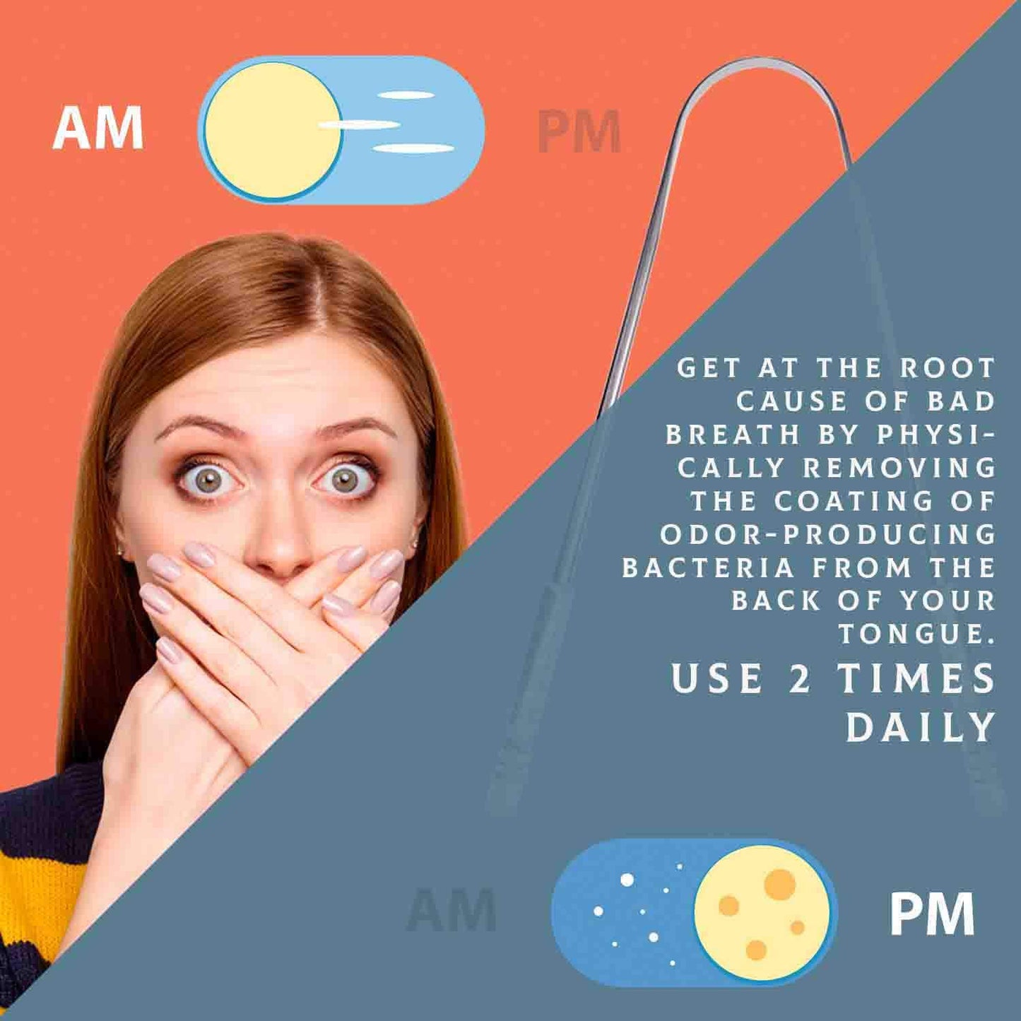 MasterMedi Tongue Cleaner, Scraper Surgical Grade Stainless Steel (Set of 2)