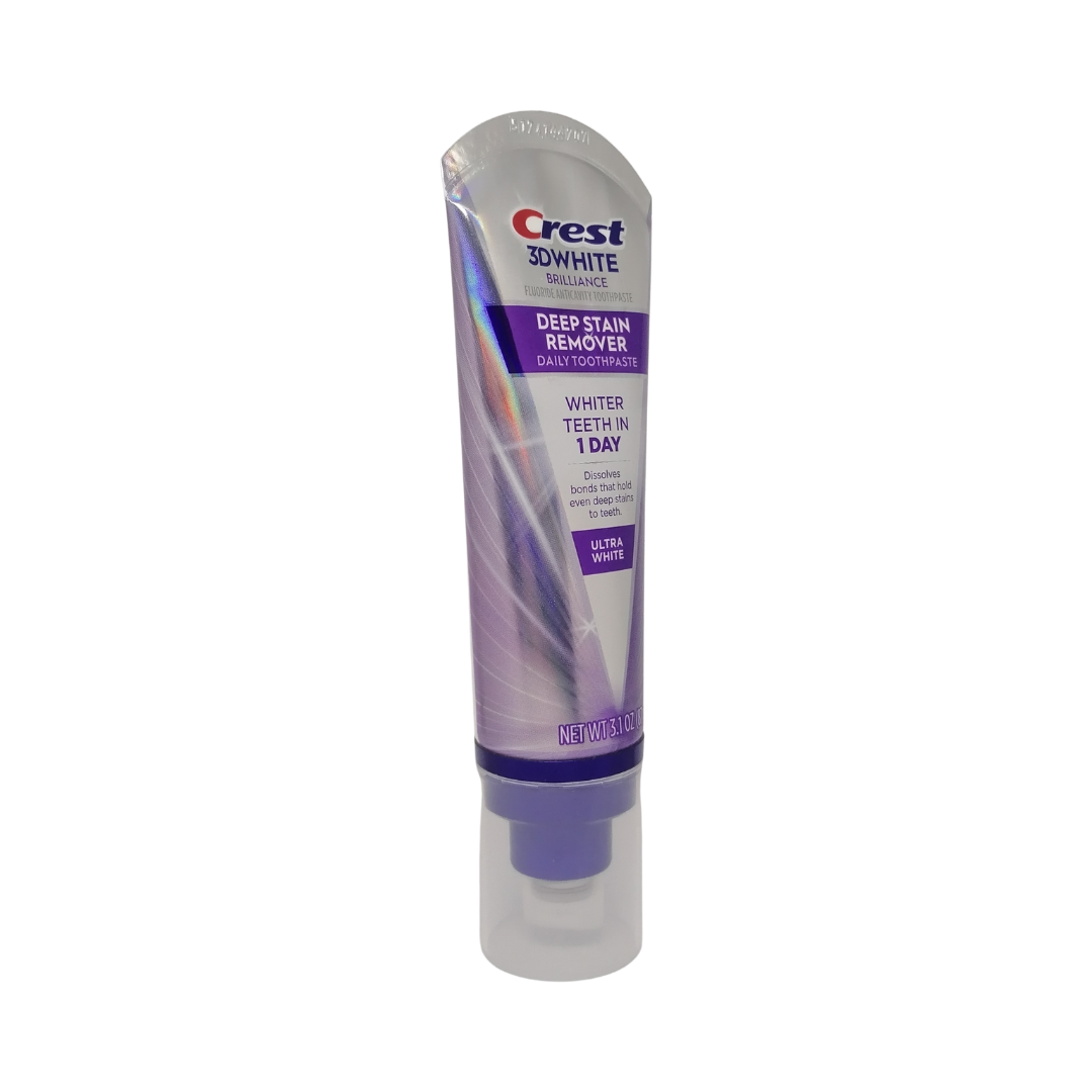 Crest 3D White Brilliance Deep Stain Remover Daily Toothpaste Ultra White, 3.1 oz / 87 g