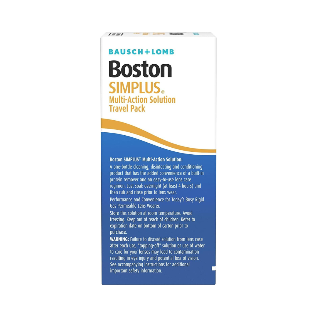 EXPIRY 02/2025 Bausch And Lomb Boston Simplus Multi-Action Solution Travel Pack, 30 ml
