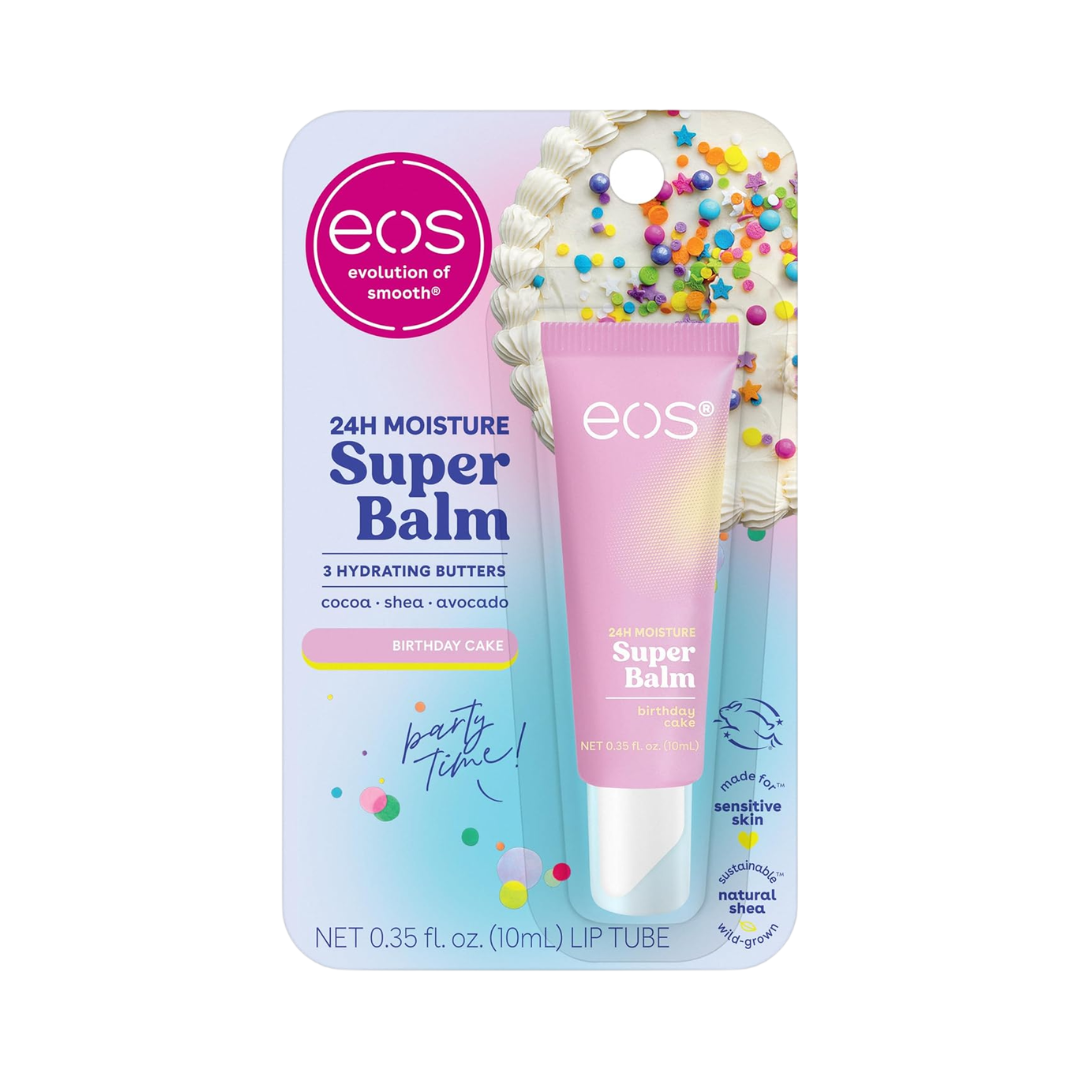 EOS 24H Moisture Super Balm Birthday Cake, 0.35 oz / 10 ml