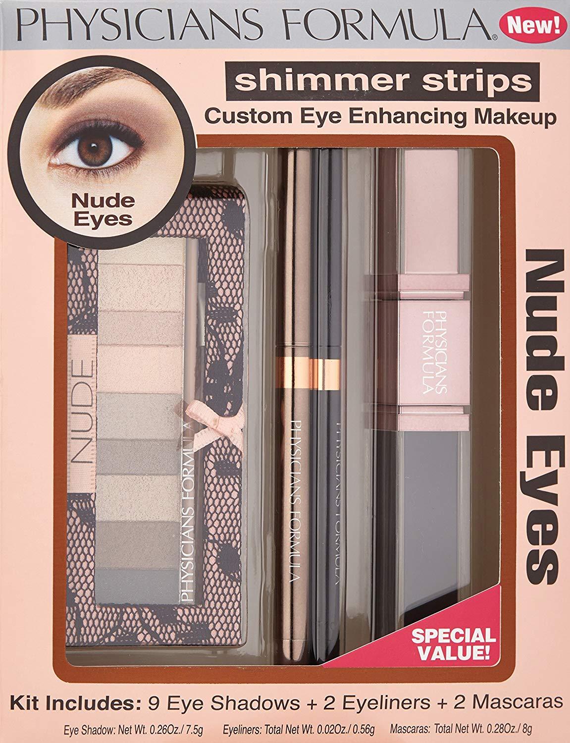Physicians Formula Shimmer Strips Custom Eye Enhancing Kit (In The Nude Shimmer Strips) Packaging may vary