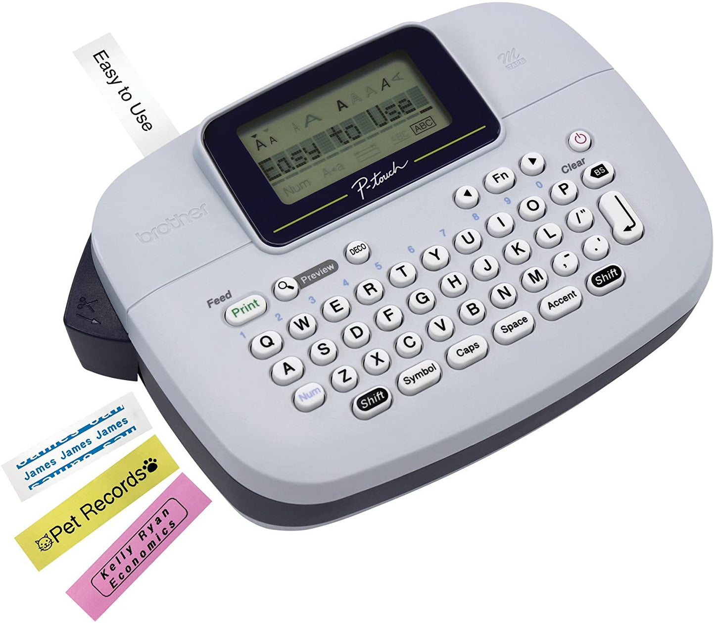 Brother P-Touch, PTM95, Handy Label Maker, 9 Type Styles & 8 Deco Mode Patterns