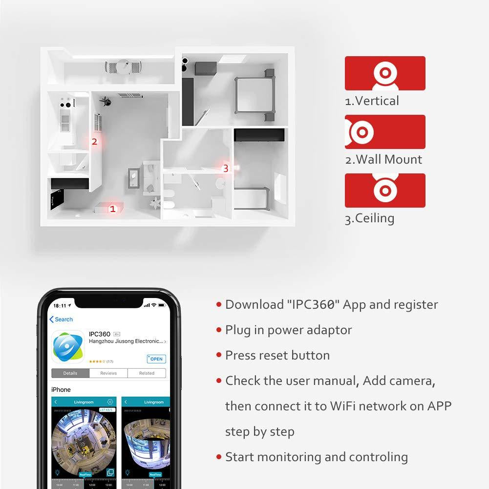 Victure PC540 1080P FHD Wireless Security Camera with Motion Detection, Night Vision &  2-Way Audio