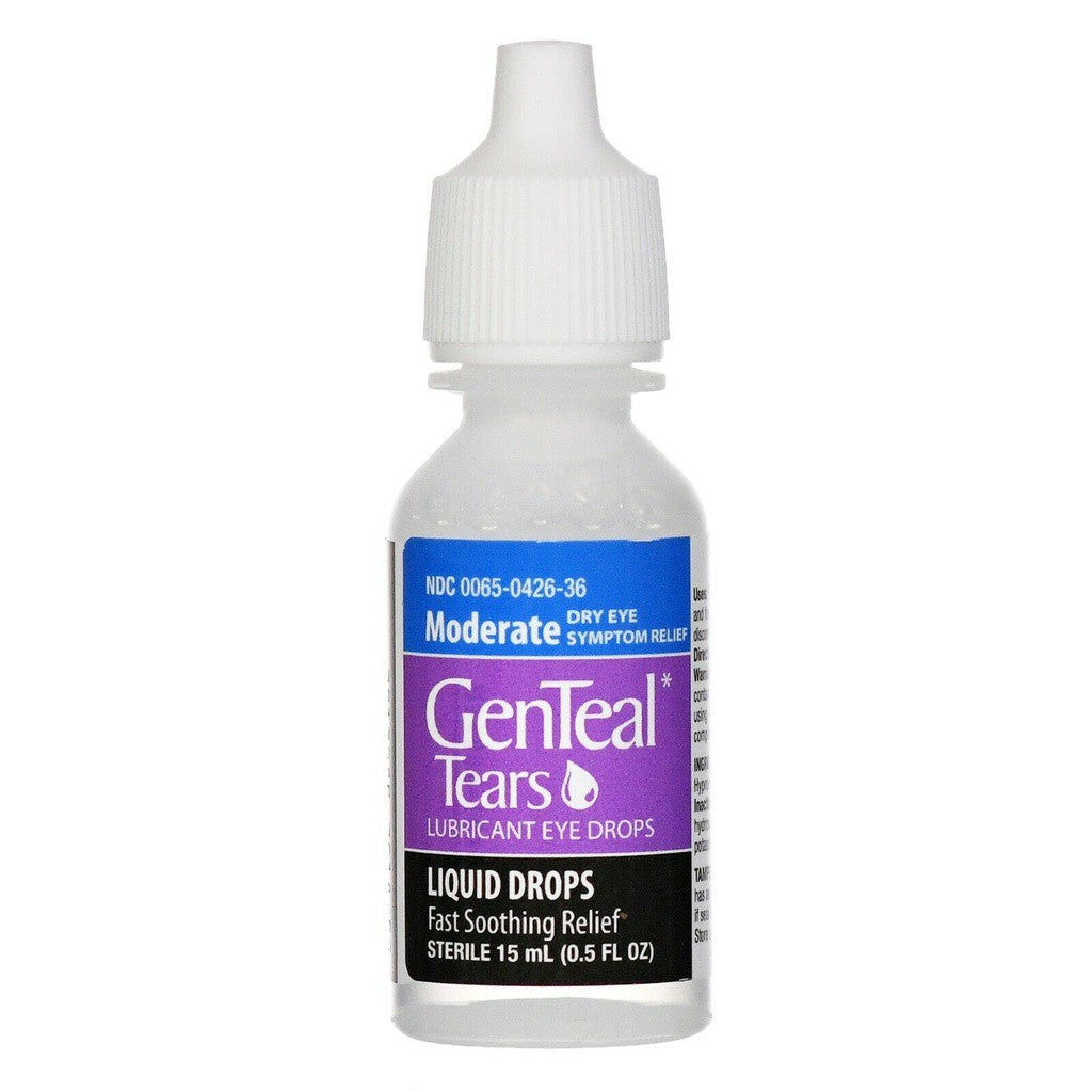 Genteal Tears Lubricant Eye Drops, Moderate Dry Eye Symptom Relief, 15ml, PACKAGING MAY VARY