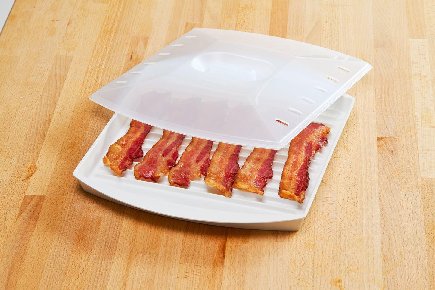 Progressive Prep Solution MiracleWare Mirowave Bacon Grill with COver 6 Srips