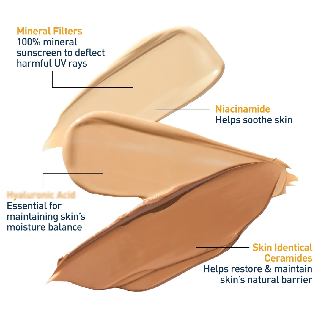 CeraVe Hydrating Mineral Sunscreen SPF 30 Face Sheer Tint, 1.7 oz / 50 ml