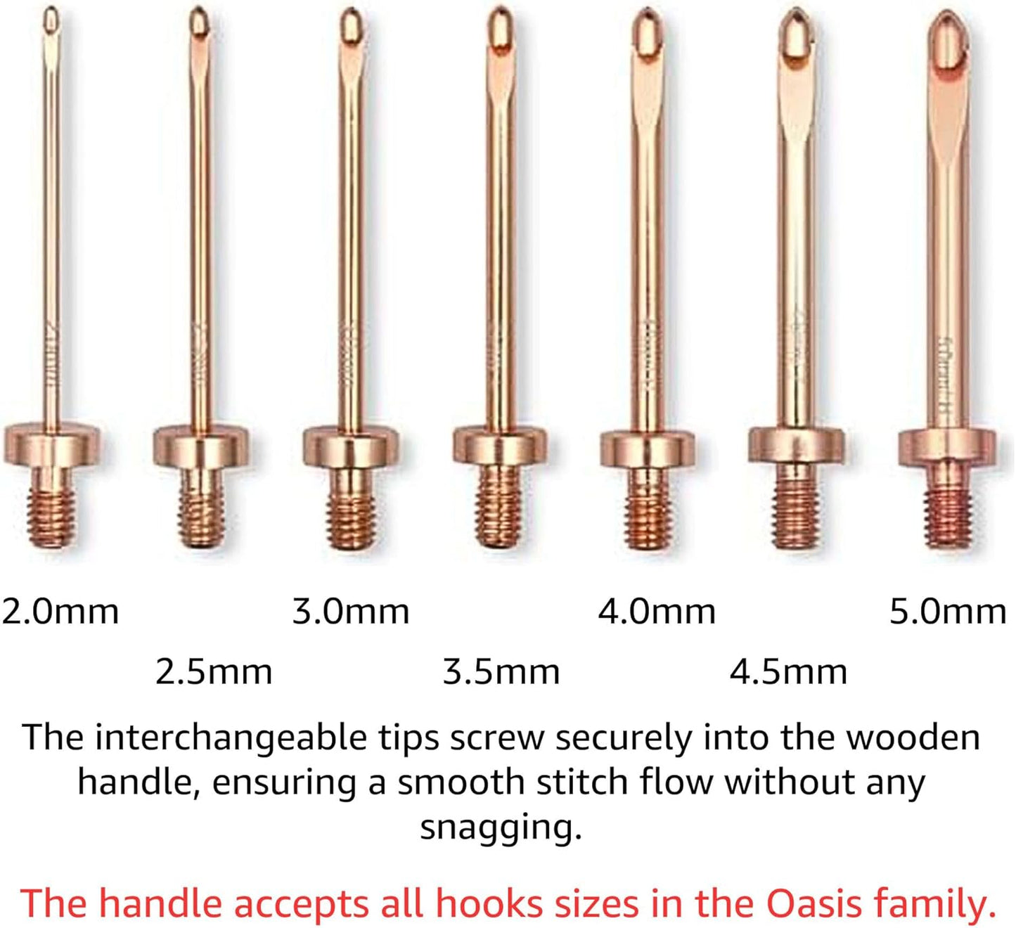 KnitPro Oasis Rose Gold Interchangeable Crochet Hooks Set
