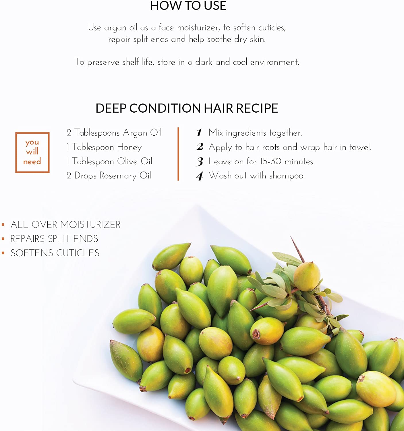 artnaturals Organic Morrocan Argan Oil for Hair, Face & Skin 100% Pure Natural, Cold Pressed & Vegan, 4 fl.oz / 118 ml