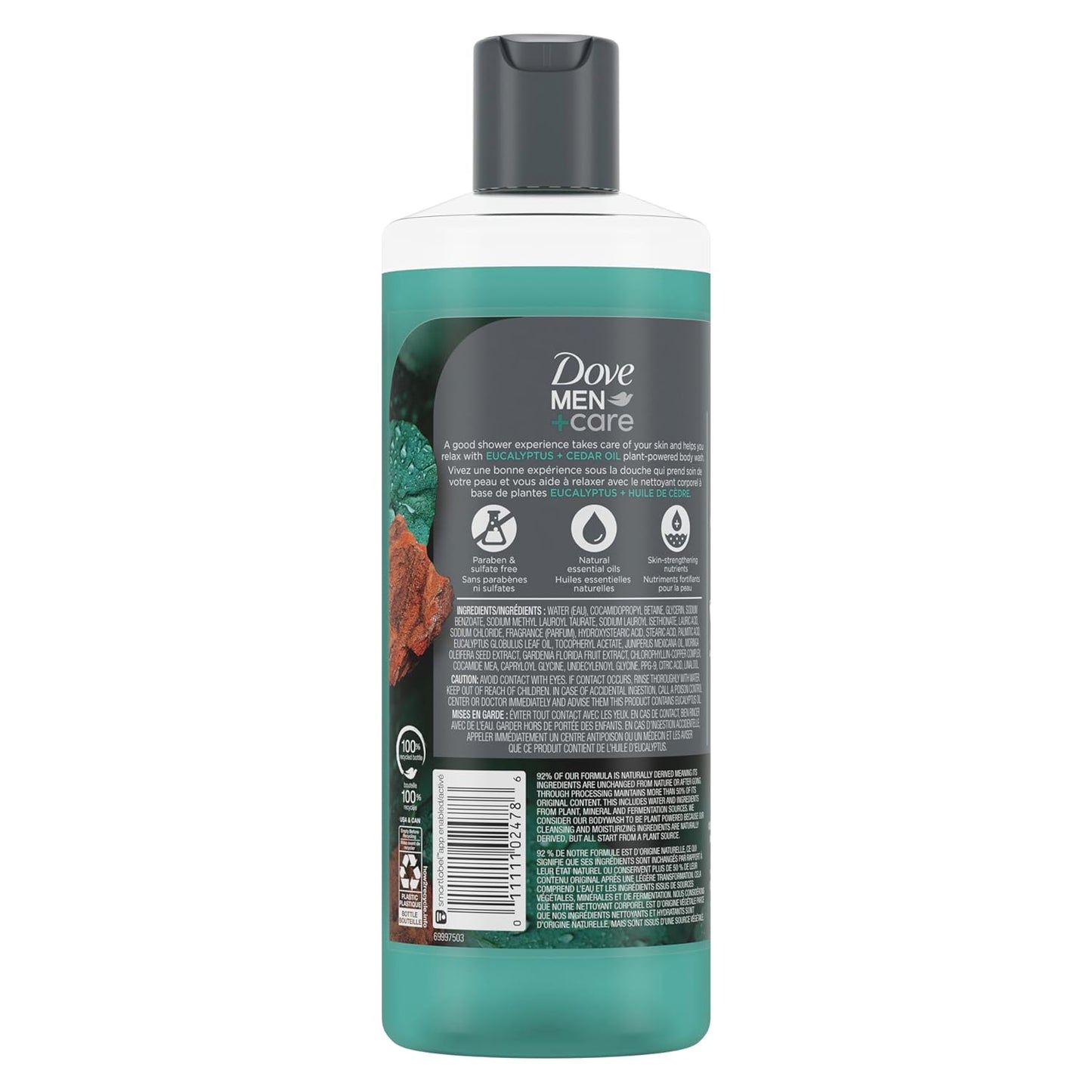 Dove Men+Care Relaxing Eucalyptus Oil + Cedar Hydrating Body Wash, 532 ml / 18 fl. oz.