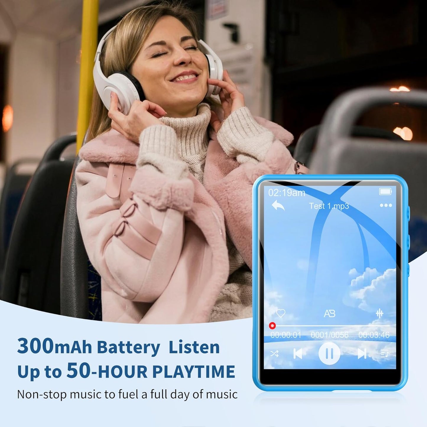 Swofy M4 Music Player with Bluetooth 64GB (Earphones Included)