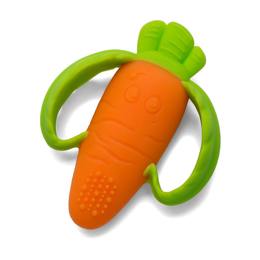 Infantino Lil' Nibbles Textured Silicone Baby Teether, Orange Carrot, 0+ Months