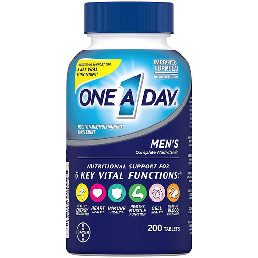 One A day Men’s Multivitamin Nutritional Support for 6 Key Vital Functions - 200 Tablets