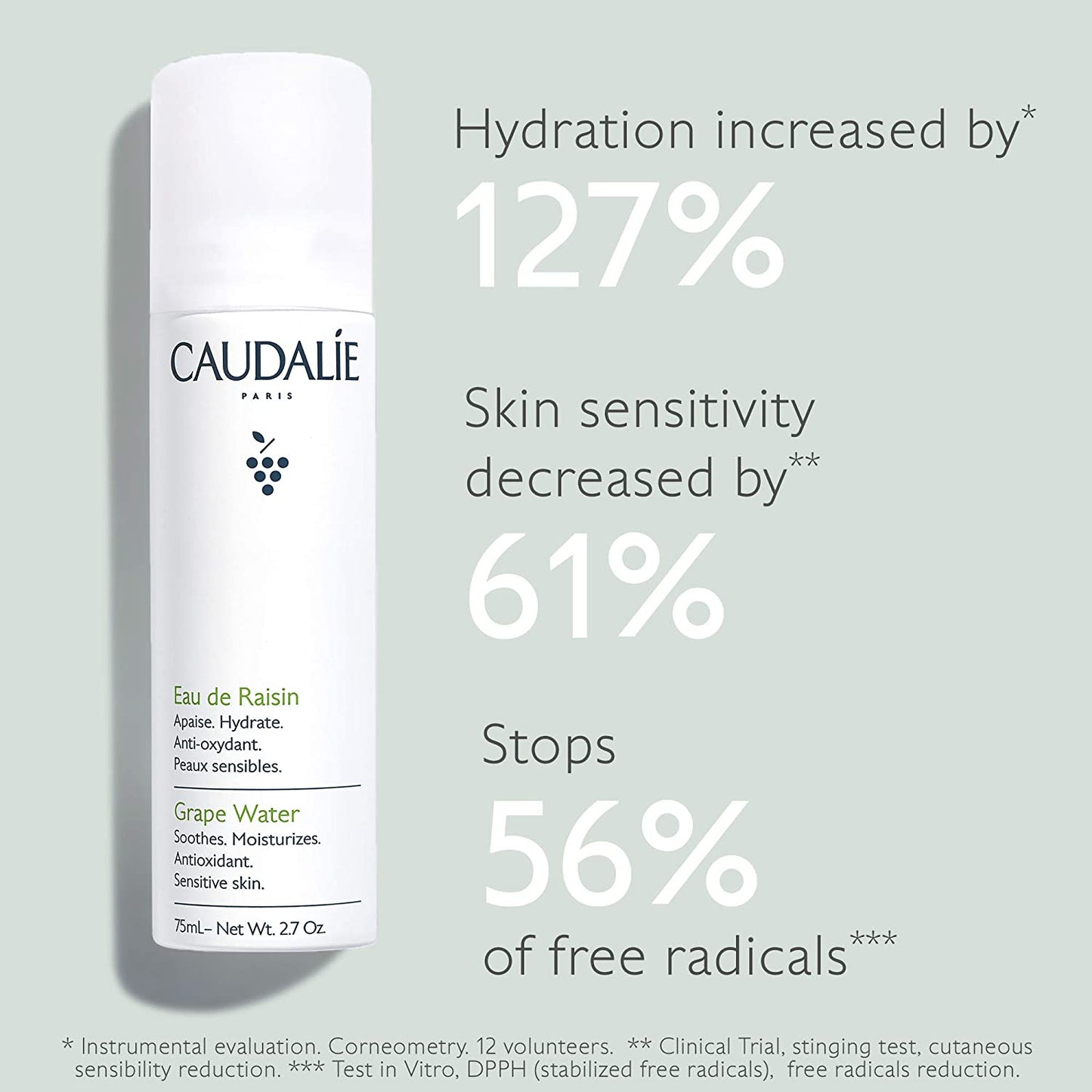 Caudalie Grape Water Soothing & Moisturizing Facial Mist for Sensitive Skin, 2.7 oz. / 75ml