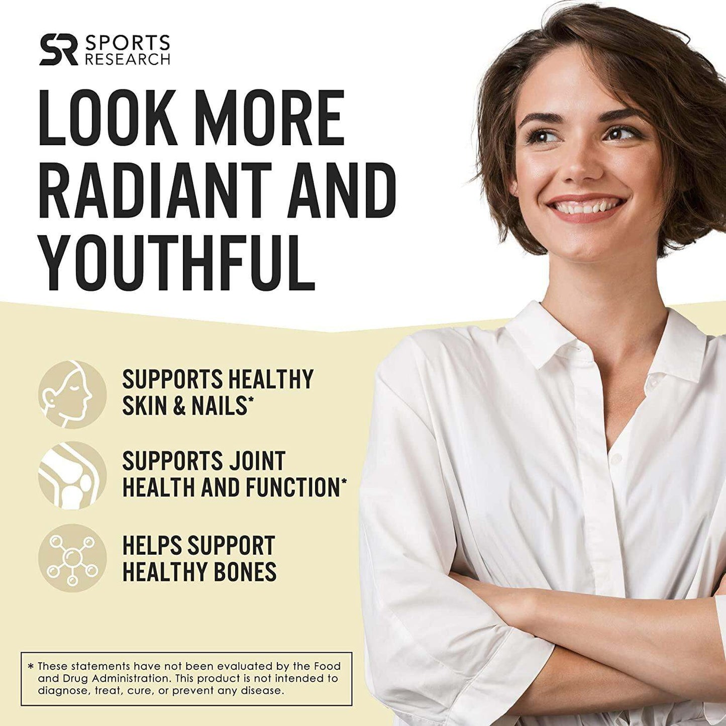 Sports Research Premium Collagen Peptides Powder 16 oz (Flavored) Vanilla Bean