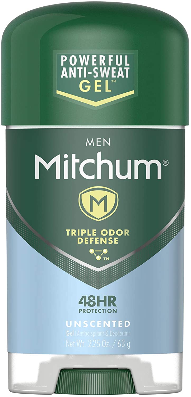 Mitchum Men Gel Antiperspirant Deodorant, Unscented, 2.25 oz