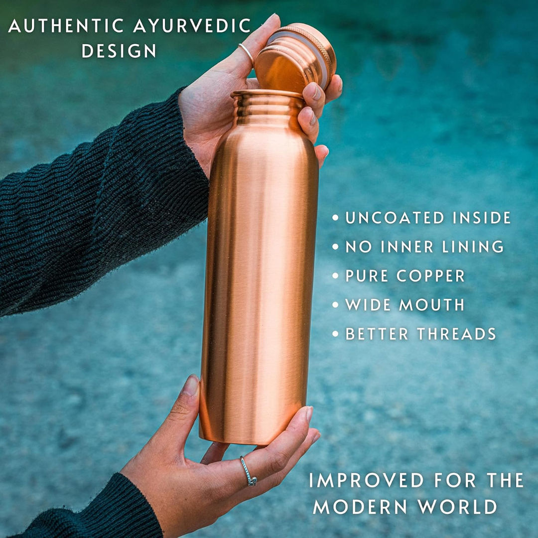 Kosdeg Pure Copper Ayurvedic Water Bottle, 34 oz