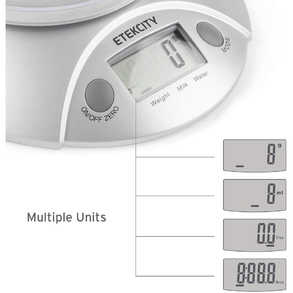 Etekcity Digital Kitchen Food Scale and Multifunction Weight Scale, 11 lb, 5kg