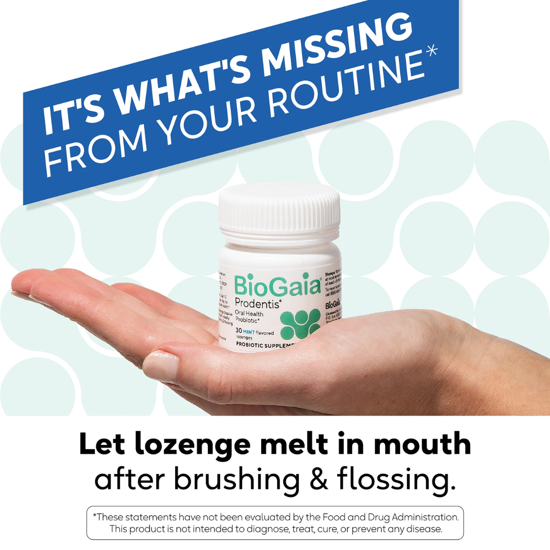 BioGaia Prodentis Oral Health Probiotic Supplement Mint Flavor, 30 Lozenges