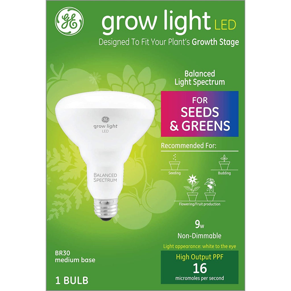 GE LED Grow Light Bulb for Indoor Plants (BR30) Medium Base, 1 Bulb