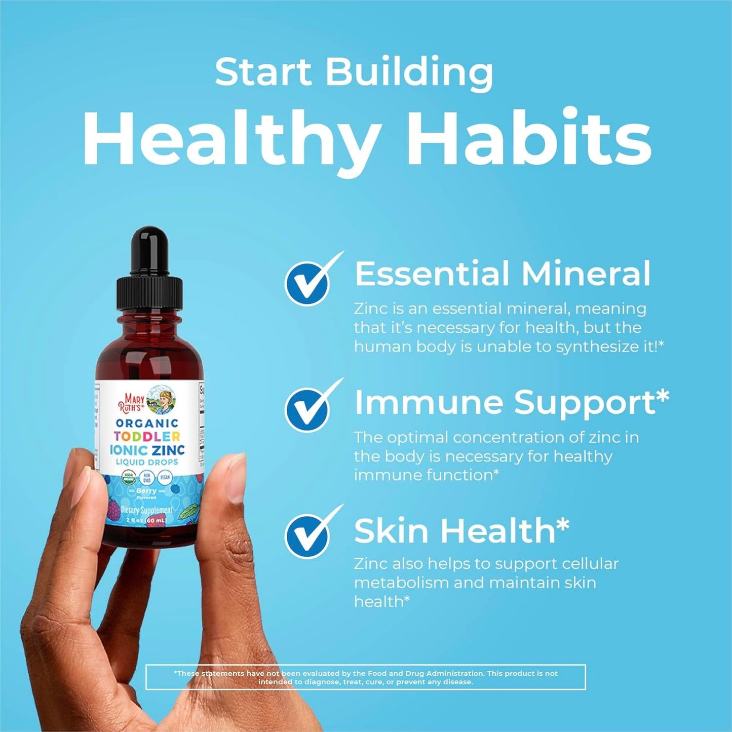 Mary Ruths Organic Toddler Ionic Zinc for Immune Support Berry, 60 ml / 2 fl oz