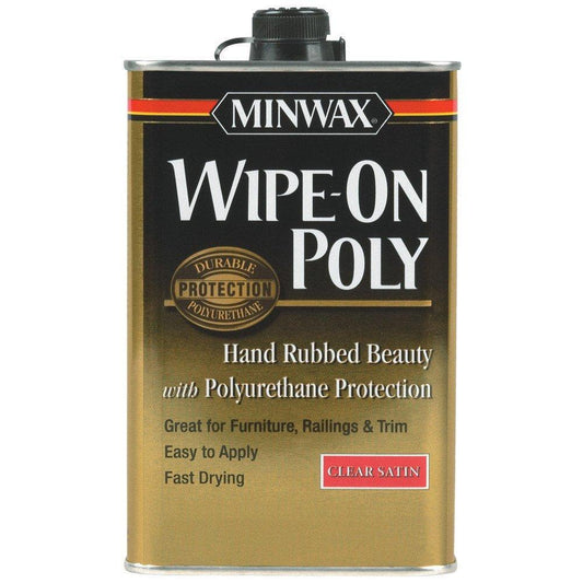 Minwax 40900 1 Pint Clear Satin Finish Wipe-On Polyurethane Finish, 16 fl.oz PACKAGING MAY VARY