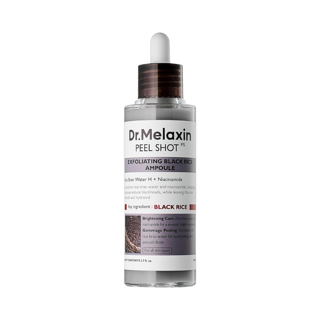 Dr. Melaxin Peel Shot Exfoliating Black Rice Ampoule, 2.7 oz / 80 ml