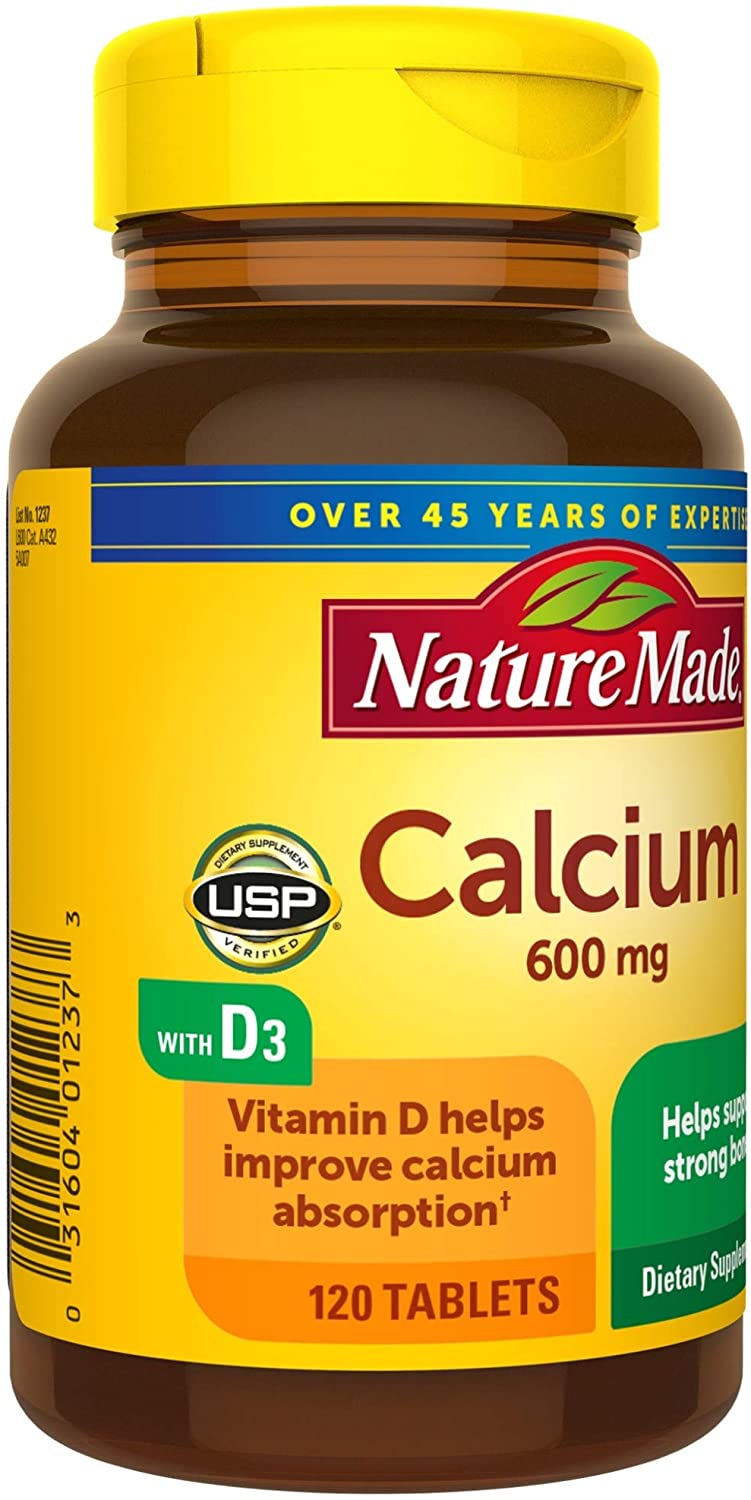 Nature Made Calcium 600 mg with Vitamin D3 - 120 Tablets