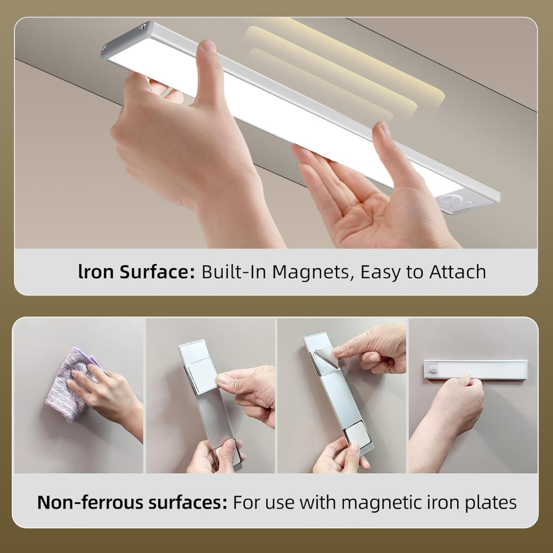 Aveva Under Cabinet Rechargeable Motion Sensor Light White 8in, 4 Pack