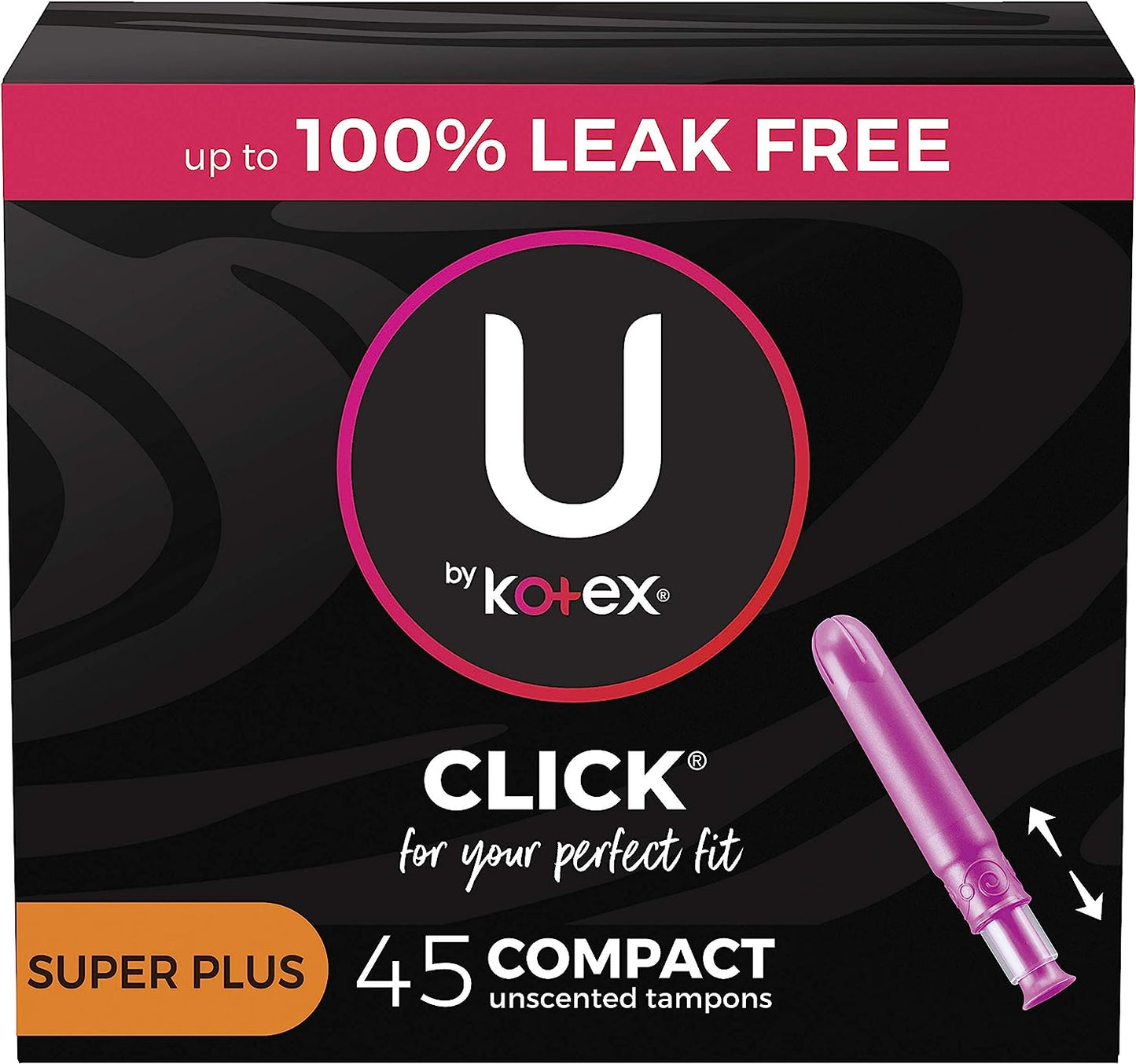 U by Kotex Click with Avec Comfortflex Compact Tampons - 45 Unscented Tampons
