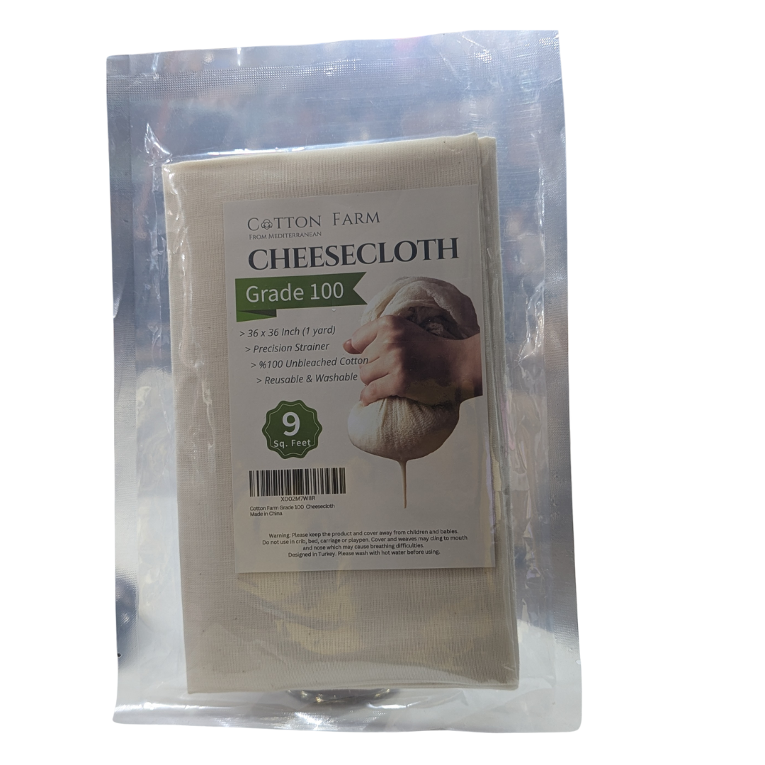 Cotton Farm Cheese Cloth Grade 100 Straining 100% Unbleached Cotton, 36 X 36 Inches