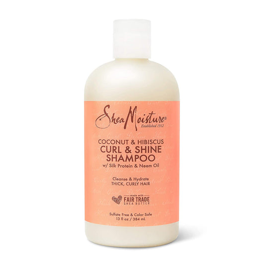SheaMoisture Coconut & Hibiscus Curl & Shine Shampoo with Silk Protein & Neem Oil, 13 fl.oz / 384ml