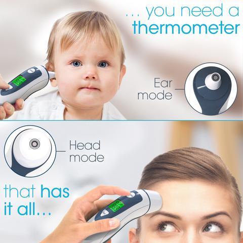 Medical Ear Thermometer with Forehead Function - iProven DMT-489 - Upgraded Infrared Lens Technology for Better Accuracy