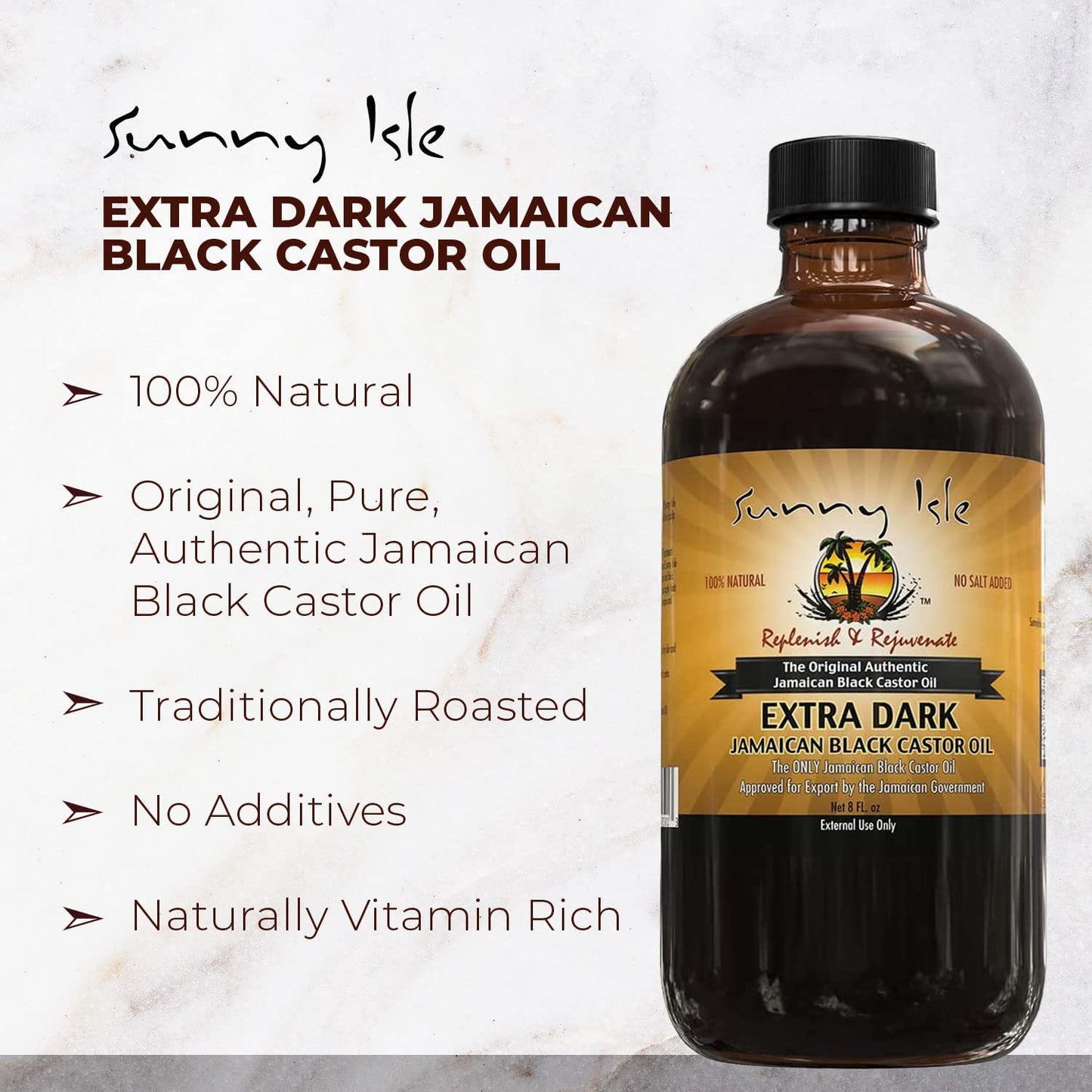 Sunny Isle Jamaican Black Castor Oil 100% Natural High Potency Treatment For Hair  (8OZ)