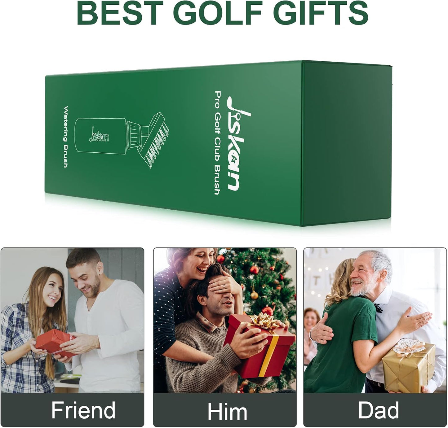 Jiskan Pro Golf Club Brush Cleaner With Retainer Clip And Squeeze Water Bottle 7.5 Inches Holds