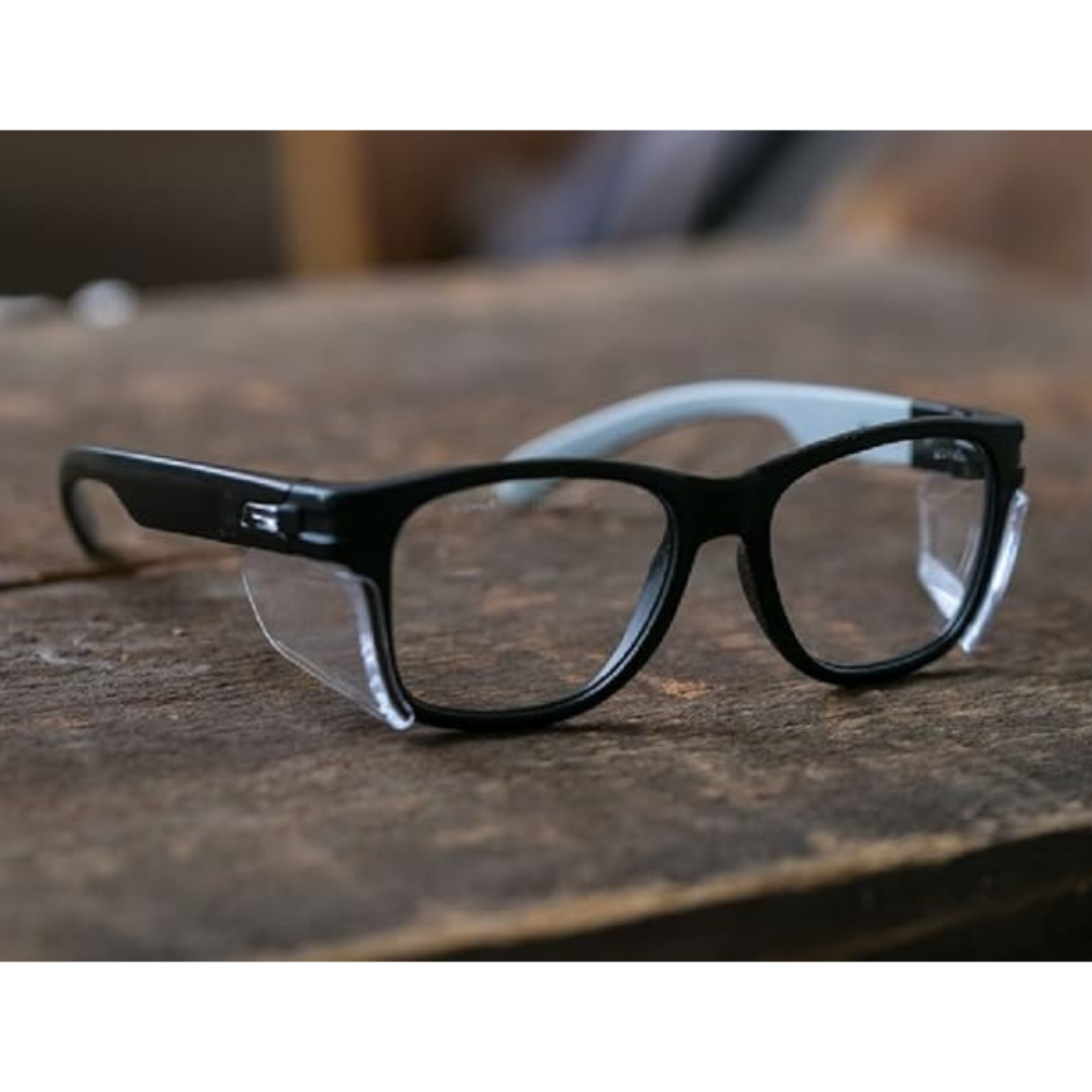 MAGID Gemstone Y50 Anti-Fog Safety Glasses with Side Shields Clear Lens (Black Frame)