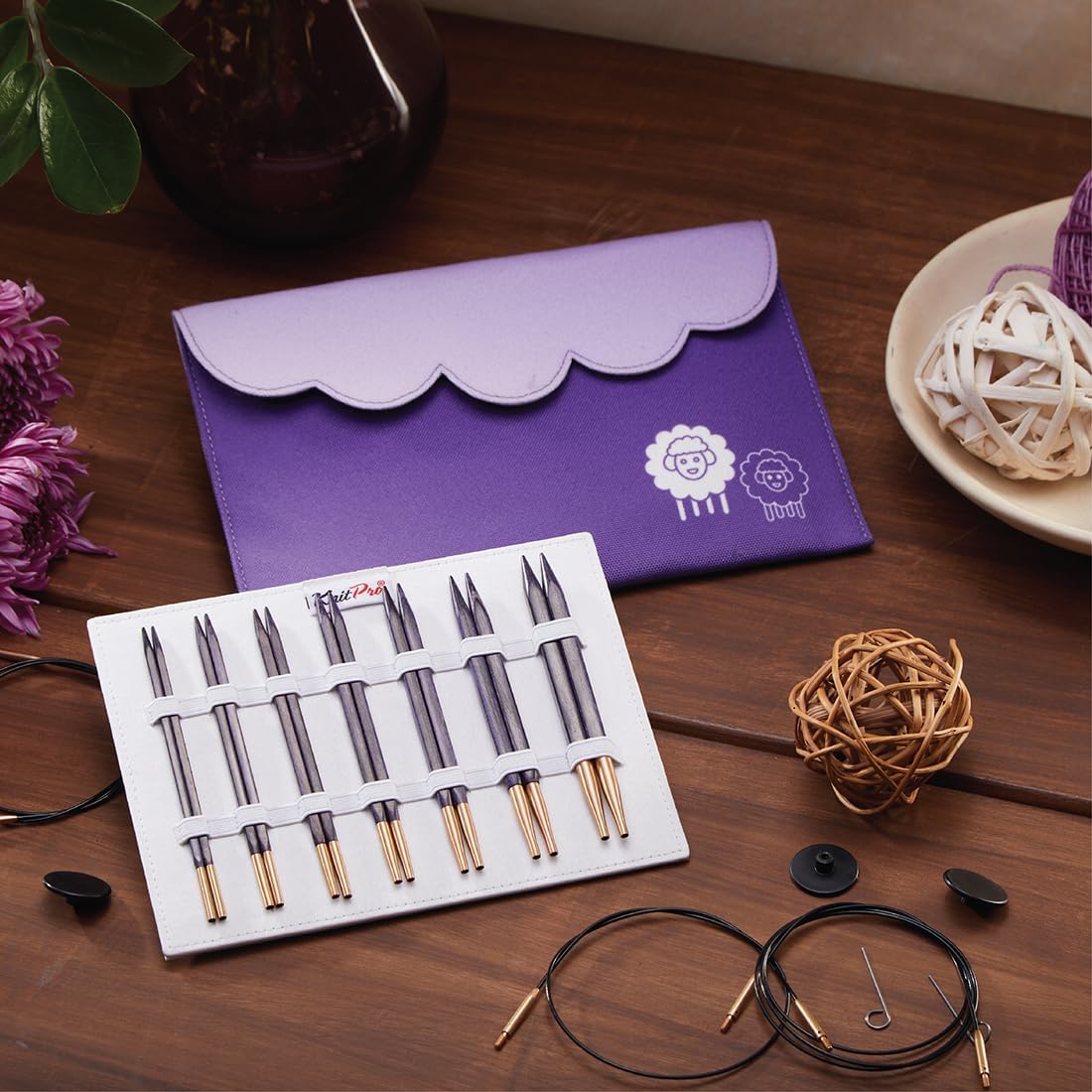 KnitPro Jadore Cubics Deluxe Interchangeable Needle Set, 13 cm - (19301)