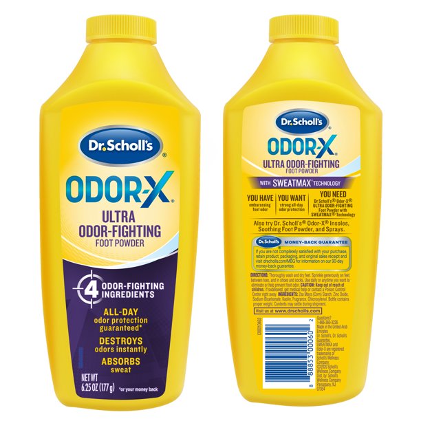 Dr. Scholl's Odor X Ultra Odor-Fighting Foot Powder All-Day Odor Protection, 6.25 oz. / 177g