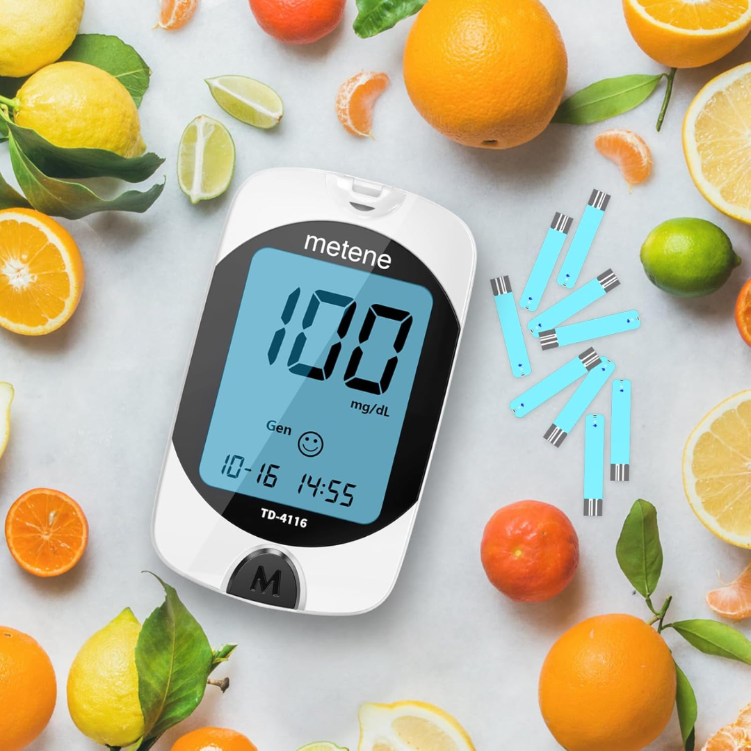 Metene Blood Glucose Monitoring System (Blood Glucose Monitor, 50pcs Lancets, Lancing Device Kit)
