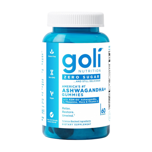 Goli Nutrition Zero Sugar Ashwagandha Gummies Dietary Supplement, 60 Gummies