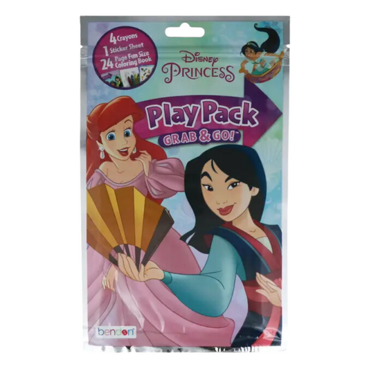 Bendon Play Pack Grab & Go Princess Coloring Book with Crayons and Sticker Sheet