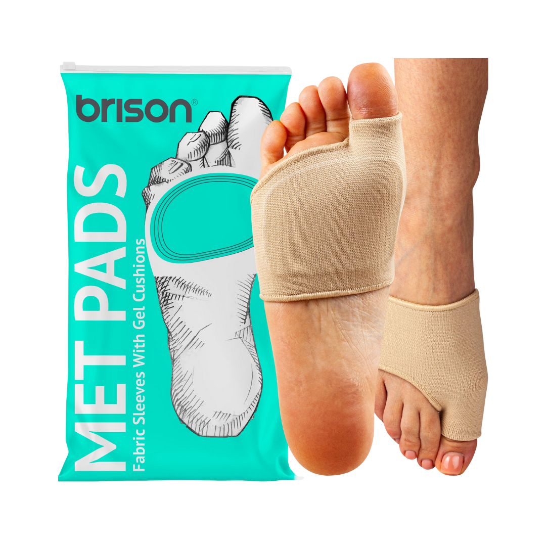 BRISON Metatarsal Pads for Women and Men Ball of Foot Cushion 2 Pairs,  (Men 10-12, Women 11.5-13.5), Beige