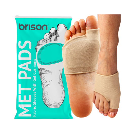 BRISON Metatarsal Pads for Women and Men Ball of Foot Cushion 2 Pairs,  (Men 10-12, Women 11.5-13.5), Beige