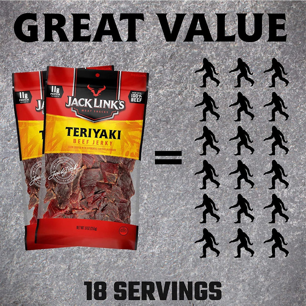 Jack Link’s Teriyaki Beef Jerky, Made with 100% Beef, 9 oz. / 255g