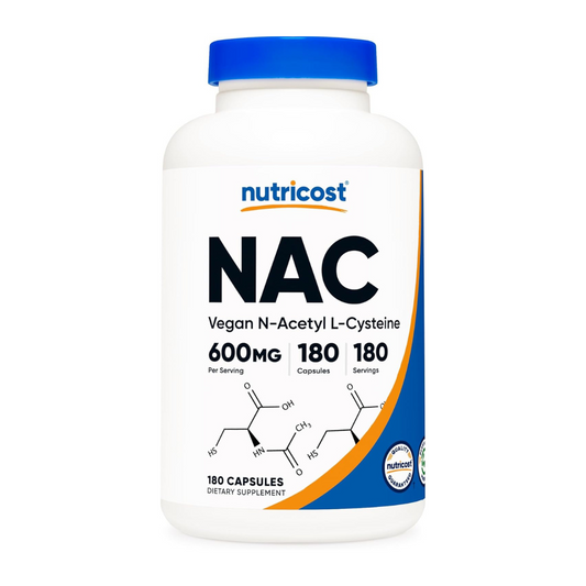Nutricost NAC Vegan N-Acetyl L-Cysteine 600mg Per Serving Dietary Supplement, 180 Capsules