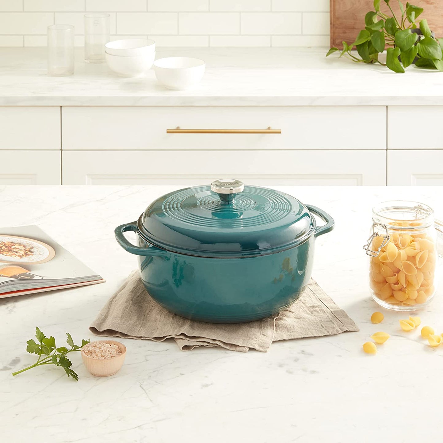 Lodge EC6D38 Enameled Cast Iron Dutch Oven 6-Quart Lagoon
