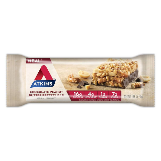 Atkins Chocolate Peanut Butter Pretzel Bar Naturally Flavored 1.69 oz / 48g