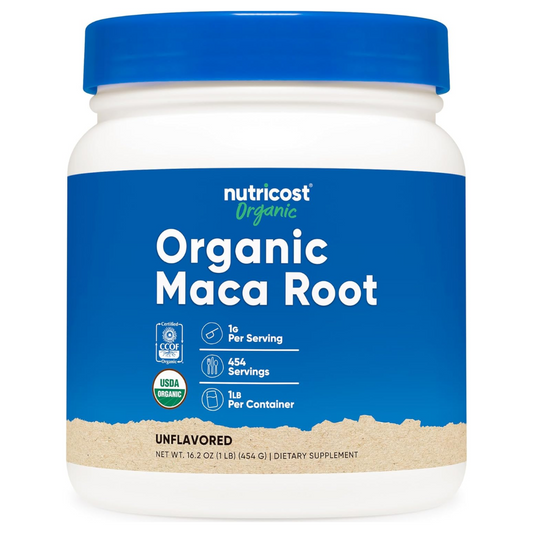 Nutricost Organic Maca Root Unflavored Powder Supplement 16.2 oz / 454g