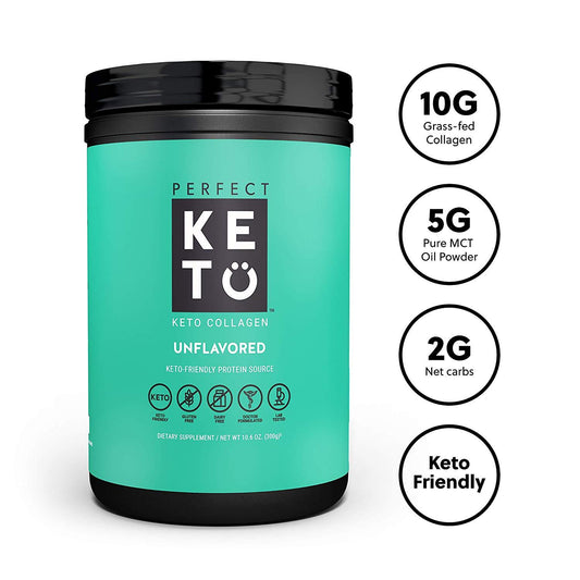 Perfect Keto Unflavored Protein Powder: Keto Collagen Peptides (300g)